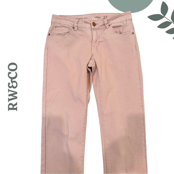 🛍️3/$40 RW&CO Jennie Slim Leg Stretch Jeans | Pale Pink | Casual Denim Size 27 - Picture 3 of 7